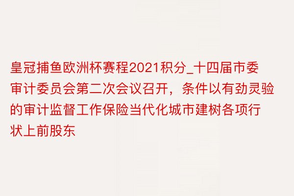 皇冠捕鱼欧洲杯赛程2021积分_十四届市委审计委员会第二次会议召开，条件以有劲灵验的审计监督工作保险当代化城市建树各项行状上前股东