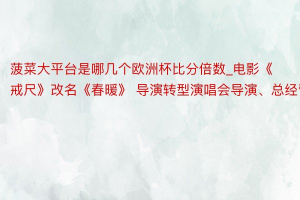 菠菜大平台是哪几个欧洲杯比分倍数_电影《戒尺》改名《春暖》 导演转型演唱会导演、总经营